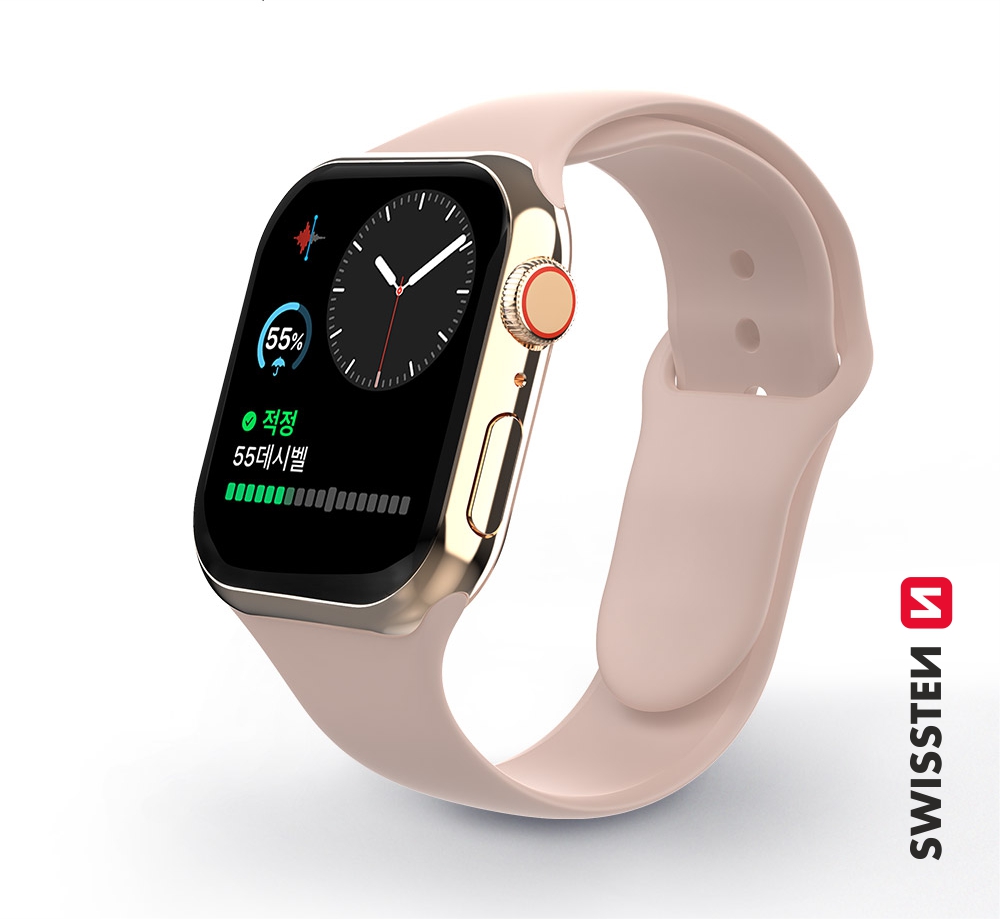 Swissten – Bracelete de Silicone para Apple Watch 38-41mm Rosa