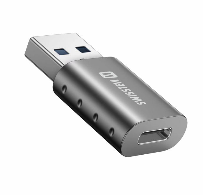 Swissten – Adaptador usb-a (M) para usb-c (F)