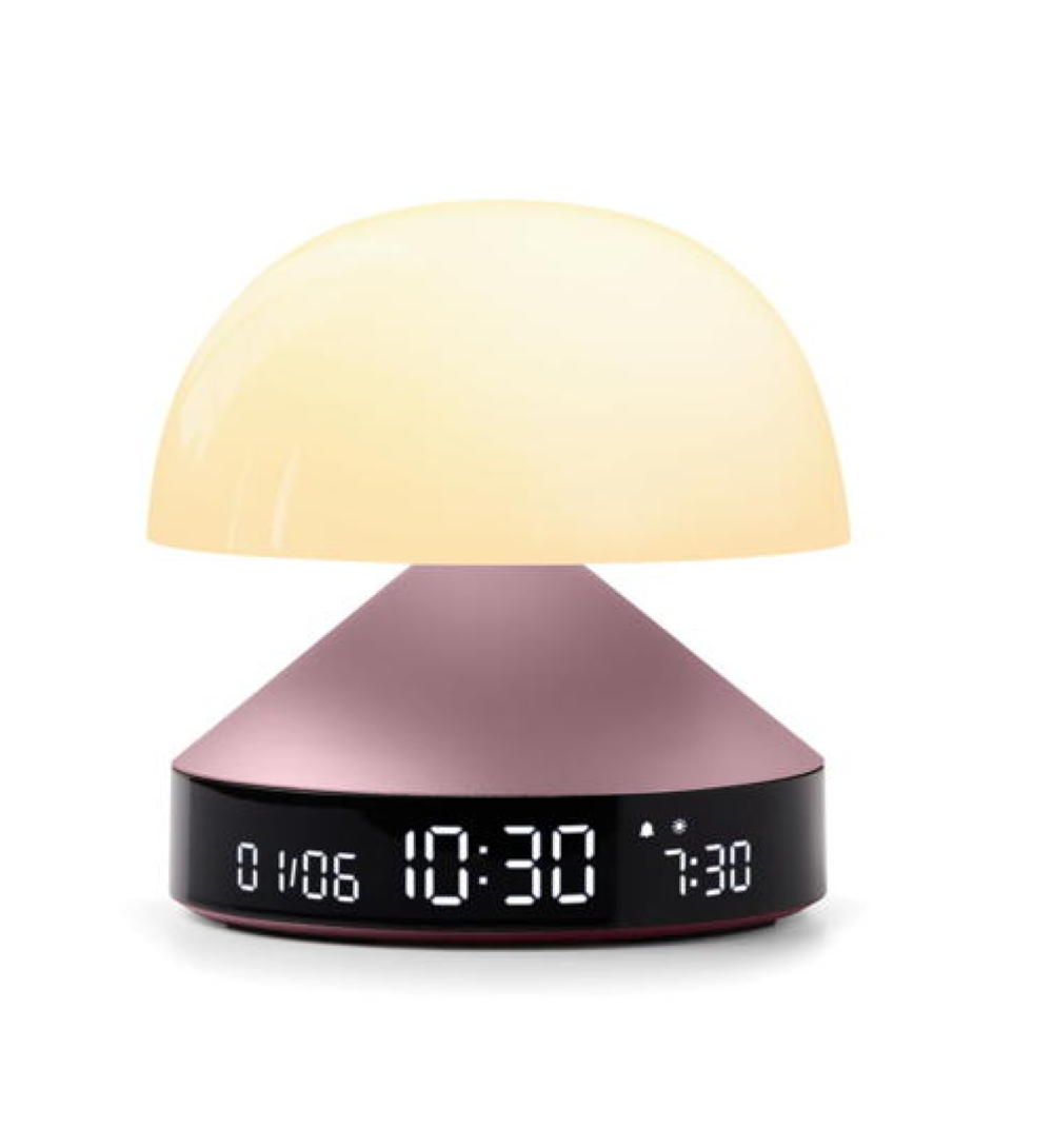 Lexon – Candeeiro/despertador Mina Sunrise Rosa Claro