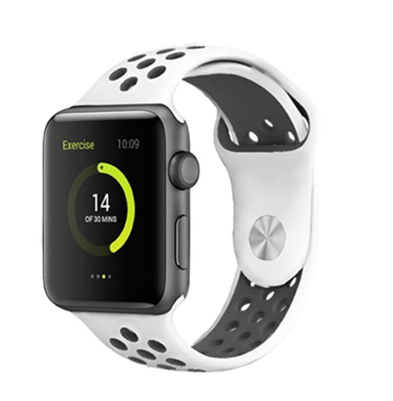 Swissten – Bracelete Desportiva para Apple Watch 42-49mm Cinza/Preta