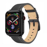 Swissten - Leather Band for Apple Watch 42-49mm (black/blk)