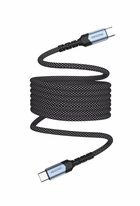 Swissten – Cabo Magnético usb-c para usb-c 1m Preto